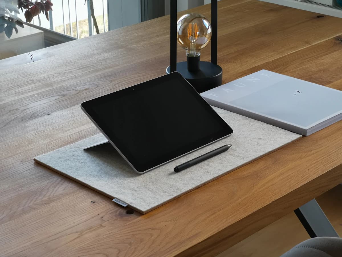Representative photograph of a felt desk mat